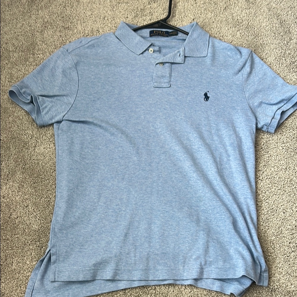 Ralph Lauren Blue Polo Shirt Classic Cotton Style